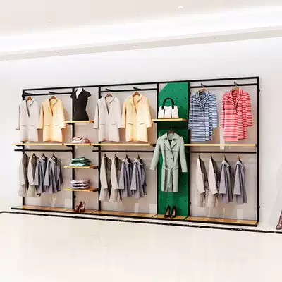 Boutique women's clothing store shelf display rack women's shelf floor-to-ceiling home display cabinet wall clothing rack