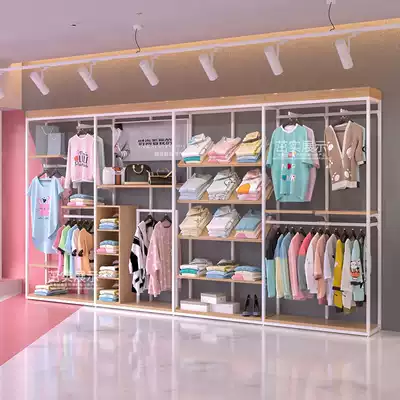High-end women's clothing display clothing store display cabinet floor wall shelf mall clothes dedicated shelf