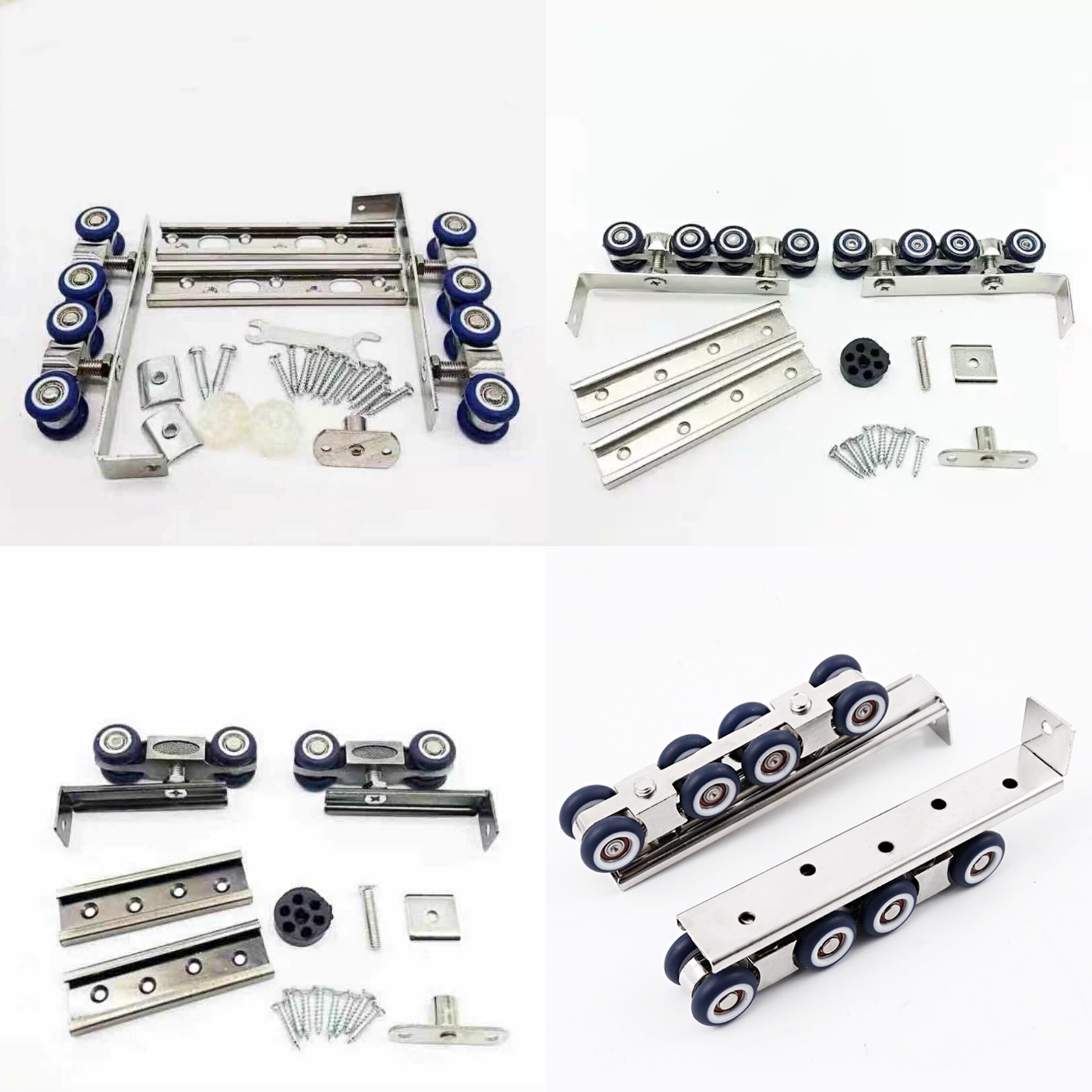 Sliding door pulley Solid wood sliding door hanging wheel Stainless steel zinc alloy hanging wheel 8 wheels Ultra-quiet hanging pulley two