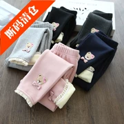 Cô gái cộng với quần legging nhung mùa đông mới cho bé gái một chiếc quần nhung mặc quần lưng bé gái cao