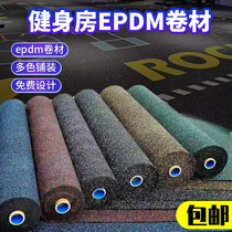  Gym floor mat cushioning floor Rubber coil cushioning mat Sound insulation wear-resistant non-slip dumbbell sports floor rubber mat