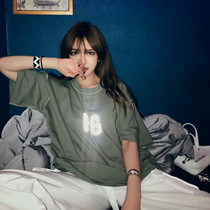 FEAR OF GOD rich FG reflective FOG male olive green short sleeve T-shirt Luo Zhixiang girlfriend Zhou Yangqing same model