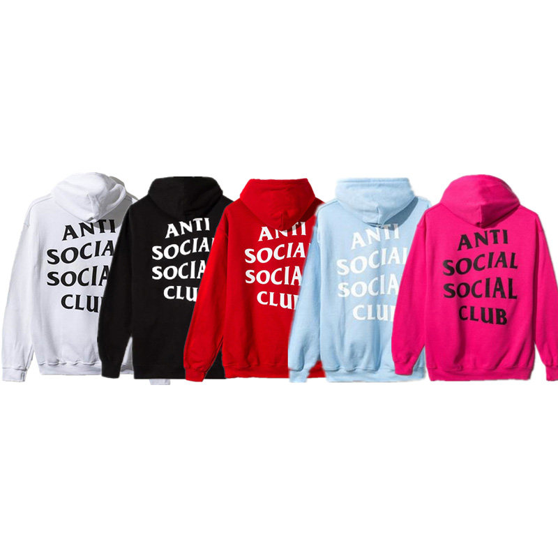 anti social social club classic logo base fleece sweatshirt loose hoodie INS