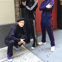 Needles masiwei Japanese fashion butterfly embroidered zipper jacket purple striped webbing sports jacket FOG