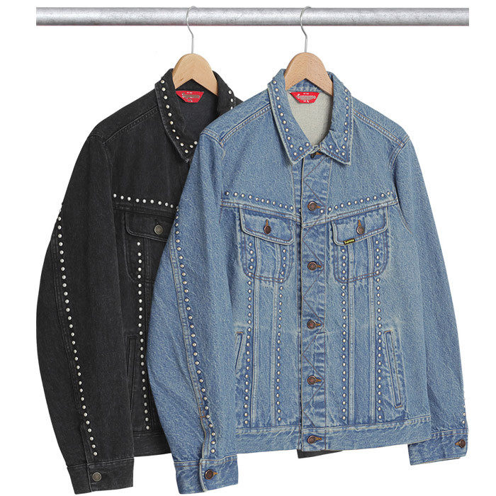 Studded Denim Trucker Jacket Wicker Denim Jacket Jacket