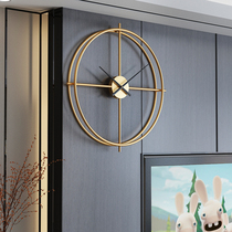 Nordic Brief Hang Clock Creative Home Restaurant Shop Wall Decoration Clock Atmosphere Round Golden Clock Wall Decoration