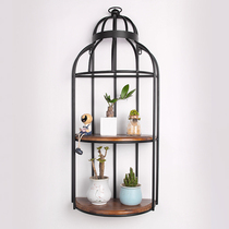 American Iron Art Bird Cage Wall Wall Decoration Retro Shelf Wall-mounted Creative Home Florist Clothing Store
