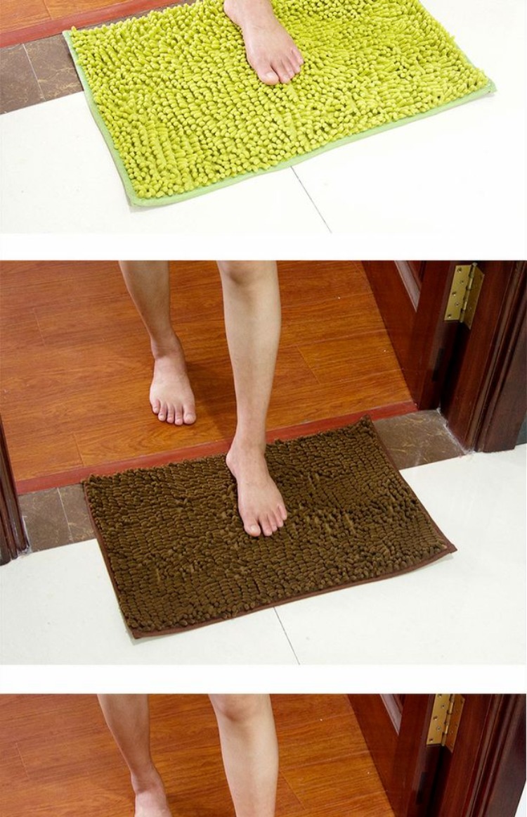 thấm mat phòng ngủ thảm sàn thảm lối vào sảnh bếp Chenille tắm mat toilet cửa mat - Thảm sàn thảm xốp trải sàn 60x60