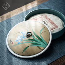 7 inch Puer tea cake jar white tea cake box round ceramic jar brick tea storage box retro tea jar large