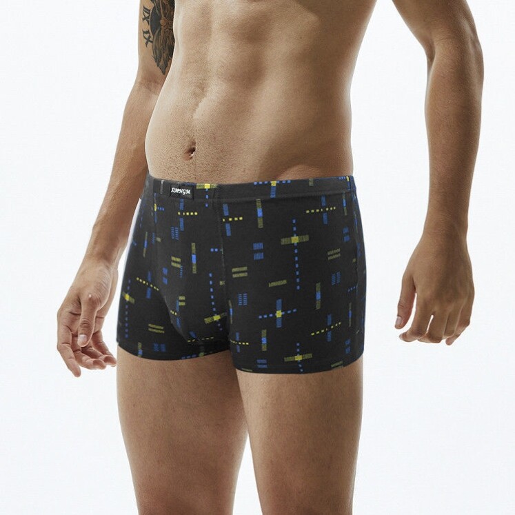 100% pure cotton men's underwear Four corner pants U convex loose breathable four-corner shorts printed Young safety trouser head large size