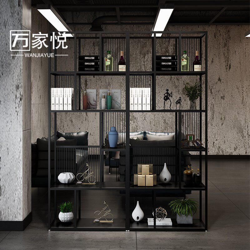 Nordic ins wrought iron partition decorative shelf dining room net red partition cafe simple and creative multi-layer landing