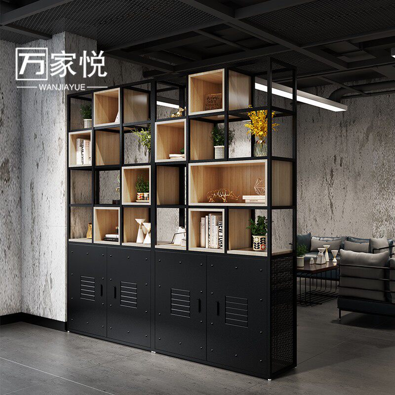 Iron Art Bookshelves Landing Office American LOFT Industrial Wind Decoration Creative Bookcase Storage Partition Shelve