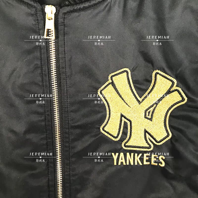 [J] MLB quầy trong nước 18 mùa thu và mùa đông NY Yankee áo khoác đồng phục bóng chày cotton mềm mịn 13700 1380 - Thể thao sau bộ thể thao nữ đẹp