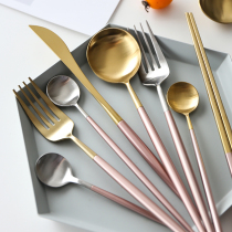 Sherry Meal Cutlery Cutlery 304 Stainless Steel Steak Knife Fork Suit Home Stir Sweet coffee Spoon Chopsticks