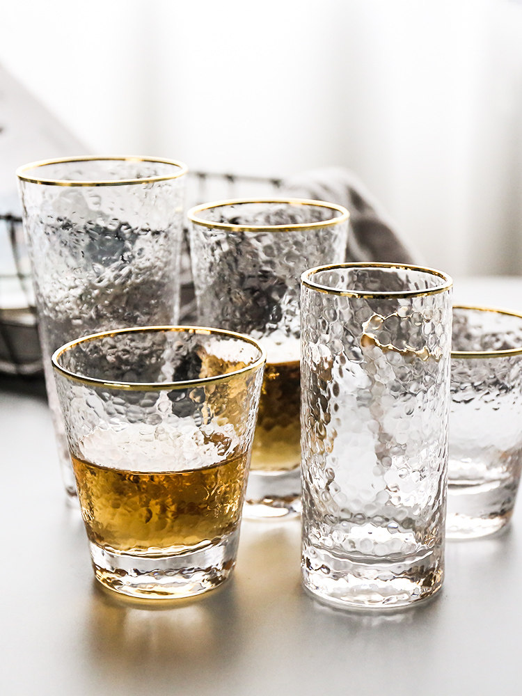 Sherry high-grade Phnom Penh hammer pattern glass Tea drinking cup Milk cup Juice cup Drink cup 6 sets of 6 sets of 6 sets of 6 sets of 6 sets of 6 sets of 6 sets of 6 sets of 6 sets of 6