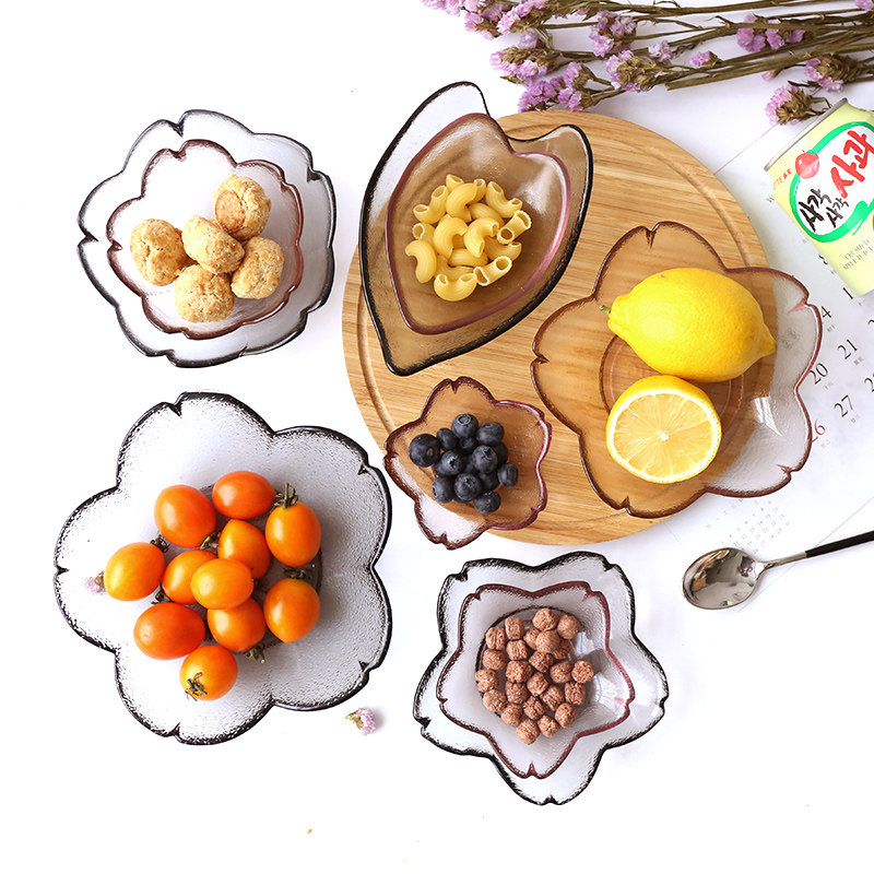 Sheri Glass Cuisine Small Sauces Sauces Sauces Dish Vinegar Dish Fruit Count Heart Bowls Colorful Ice Cream Bowl Cutlery