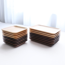 Japanese wooden plate Black walnut Beech Breakfast snack plate Hotel cafe snack plate Wooden tableware idea