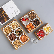 Sherry Day Style Bamboo-shaped dry fruit tray Living room Fruit count heart nut tray Tea spot Snack Containing Box Nordic