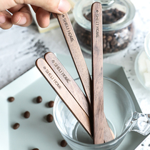 Sheri Creative Black Walnuts Solid Wood Long Handle Coffee Milk Tea Stir Stick Home Coffee Stirring Spoon Sweet Spoon