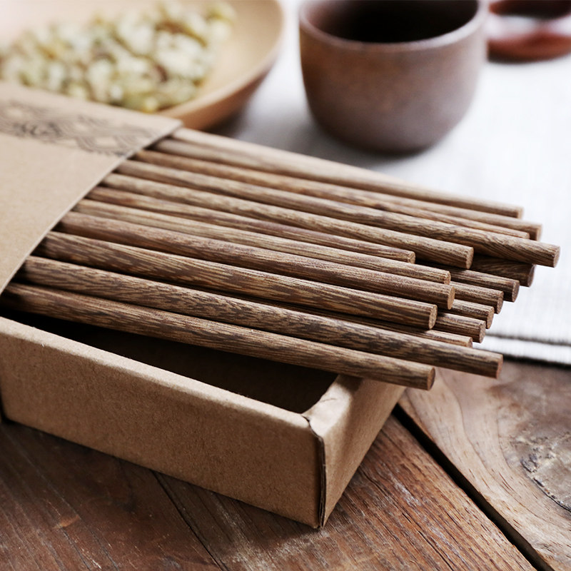 Sherry Day Style Natural Eco-friendly Chicken Wings Wood No Paint No Wax Chopsticks Log Eco-friendly Chopsticks 10 Double cutlery set