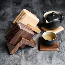 Sherry square black walnut solid wood tea cup mat Beech insulation mat Cup holder Coffee cup mat Heat pad Tea gift