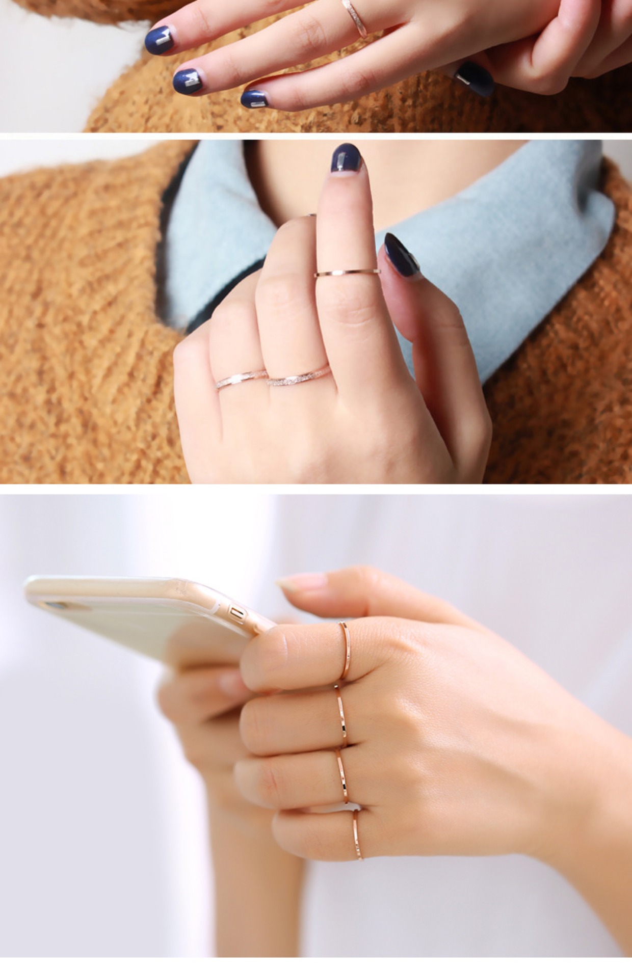 Hai nhận một phiên bản tiếng Hàn miễn phí của phần đơn giản tinh xảo bằng vàng hồng 18K bằng vàng hồng nhan kim cuong