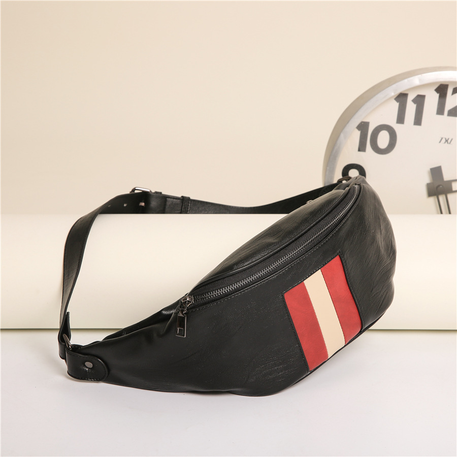 New men's and women's chest bag diagonal bag leather shoulder bag fashion tide brand men's waist bag back backpack riding bag