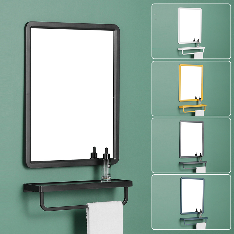 Bathroom Mirror with Abs Frame, Simple Modern Wall-Mounted Mirror for Hotel Bathroom, Large Makeup Mirror