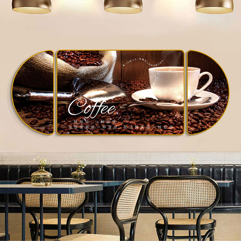 Coffee Shop Decorative Painting, Freshly Ground Coffee Cafe, American Retro Atmosphere Setup, Background Mural, Milk Tea Cafe Wall Art Coffee Shop Decorative Painting, Freshly Ground Coffee Cafe, American Retro Atmosphere Setup, Background Mural, Milk Tea Cafe Wall Art