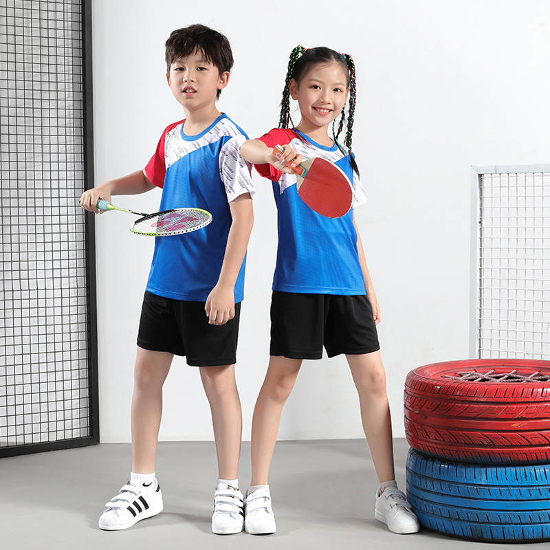Children's badminton suit speed dry jersey tennis team clothes boy breathable girl table tennis custom training suit-Taobao