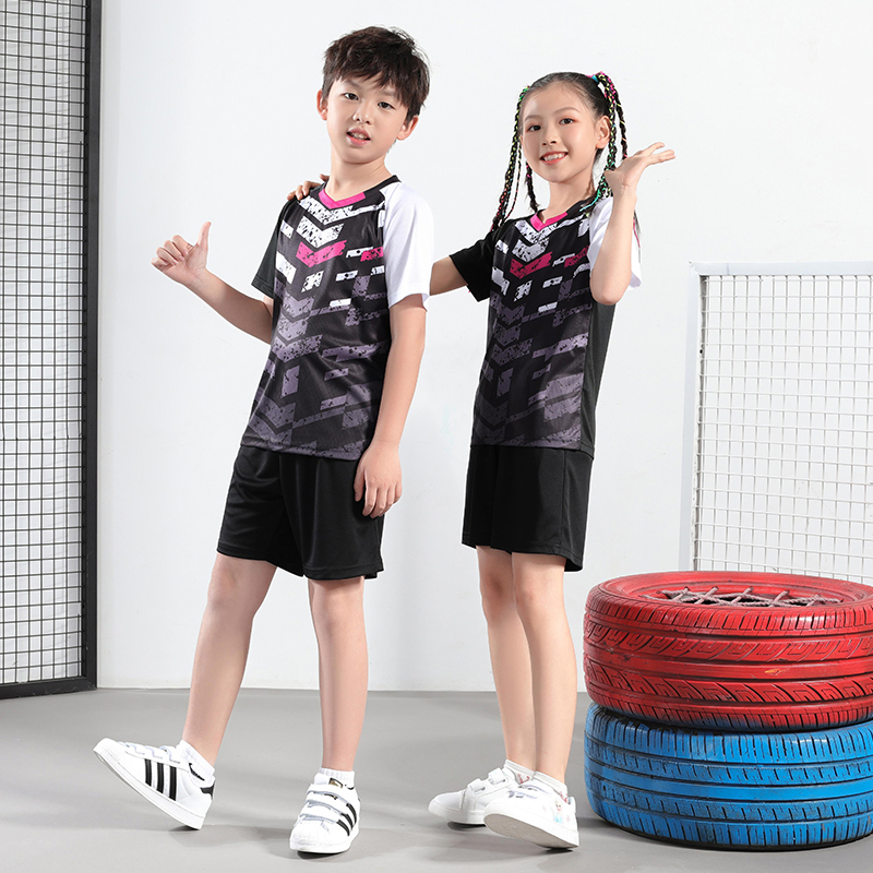 Children's badminton suit boys' new tennis team uniforms training gear speed dry jersey girl sports suit-Taobao