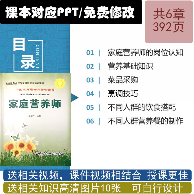家庭营养师培训PPT课件 家庭饮食方案营养餐制作授课资料模型