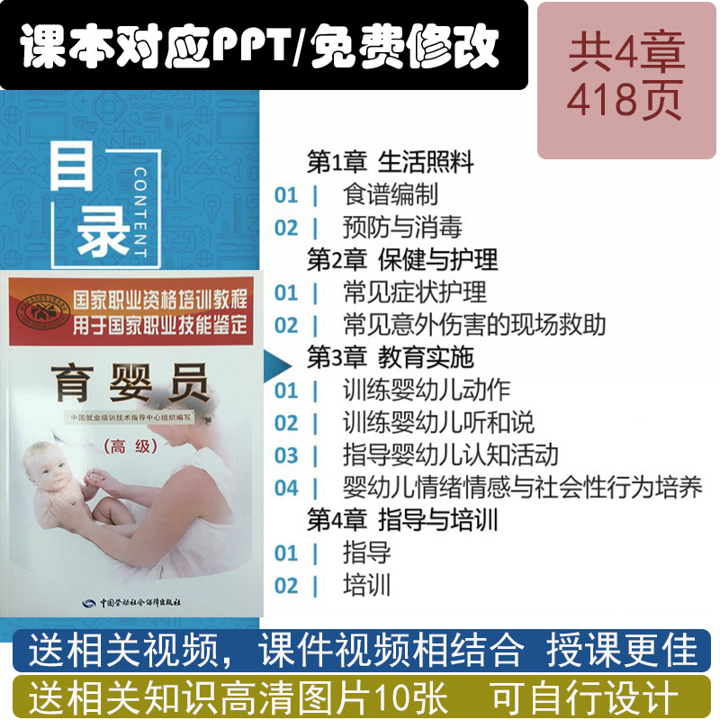 育婴员培训高级技能PPT课件 国家职业育婴师理论授课资料模型