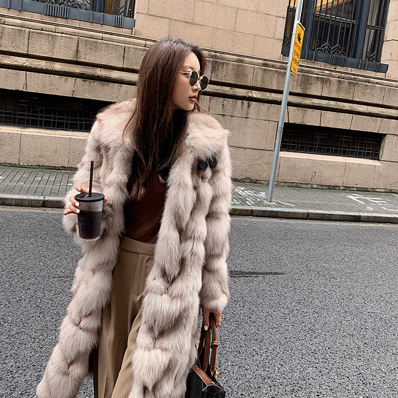 Jenny Fur 2022 new fox fur long coat mid-length young short coat women's winter
