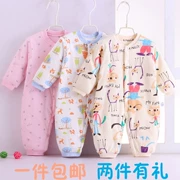 Quần áo sơ sinh cotton mùa thu và mùa đông cotton mỏng người đàn ông và phụ nữ Trẻ sơ sinh cộng với quần áo cotton ấm áp ngoài thủy triều