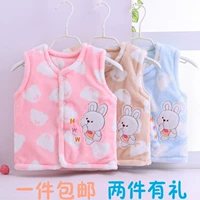 Áo vest sơ sinh dày nhung nhung vest mùa thu đông nam nữ bé cộng với áo cotton trẻ em vest ấm áo khoác trẻ em