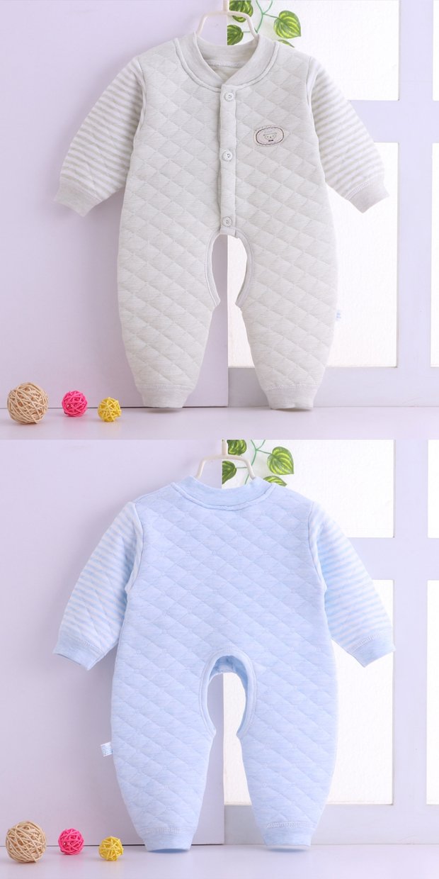 Quần áo sơ sinh cho bé quần áo mùa đông nam và nữ bé 0-2 tuổi cotton dày ấm áp jumpsuit đồ ngủ mùa thu đông quần áo trẻ em xuất khẩu