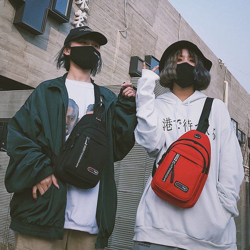 Sports trend bag messenger bag 2019 new men's chest bag college students trend leisure women's chest bag shoulder bag