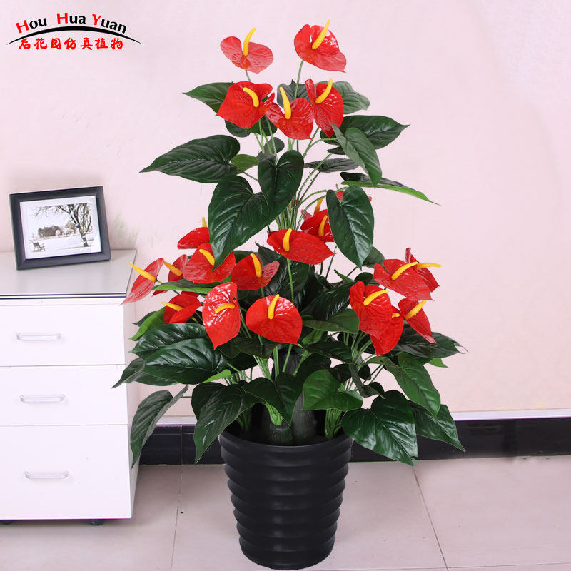 Auspicious Fire Crane Flower Simulation Fake Flower Indoor Living Room Decoration Ground Simulation Green Plant False Trees Bonsai Pendulum Pieces Plastic Silk Flowers