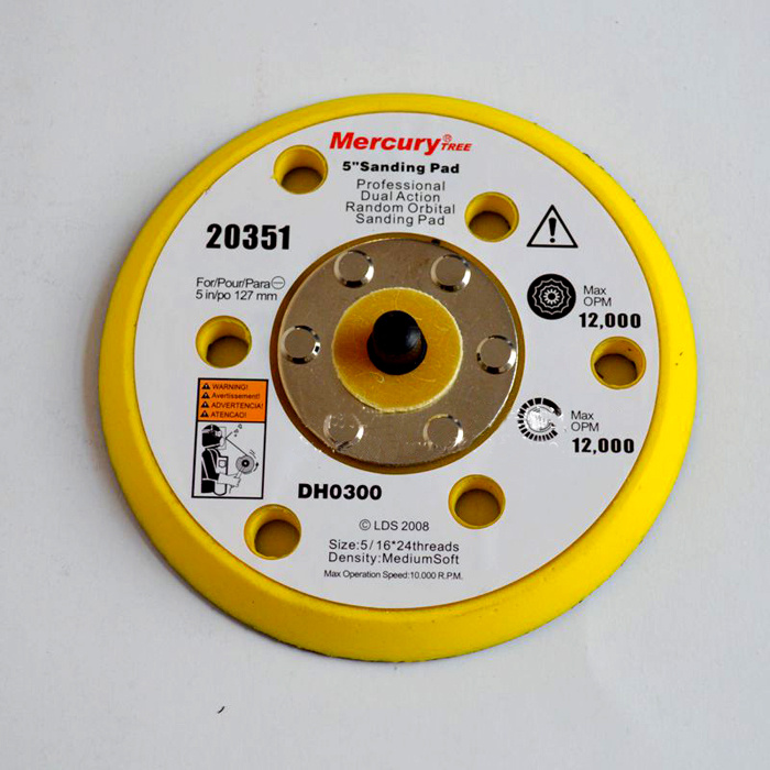 Manufacturer car beating wax 5 inch 6 holes pneumatic beating mill chassis flocking nursery disc stick sand polishing suction cup