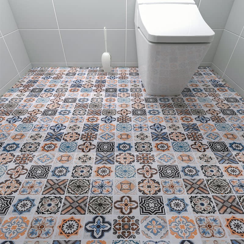 Kitchen powder room toilet waterproof thickened bathroom non-slip floor stickers wear-resistant floor renovation tile self-adhesive stickers