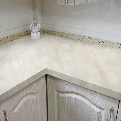Kitchen stove countertop waterproof and oil-proof integral cabinet desktop self-adhesive thickening high temperature resistant transparent wallpaper marble sticker