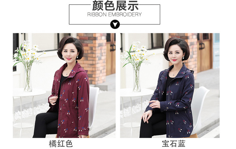 50-60 tuổi mẹ tải áo khoác mùa xuân và mùa thu áo khoác nữ trung niên mùa xuân áo gió kích thước lớn ngắn - Trench Coat áo khoác lông cừu nữ