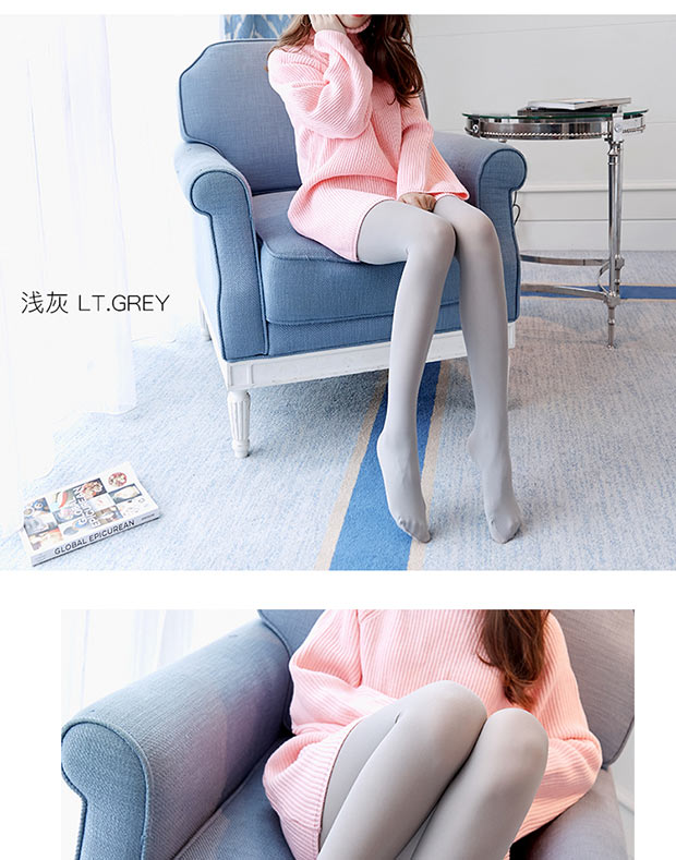 Vớ nữ mùa xuân và mùa thu dày quần legging màu xám mùa thu và mùa đông dày chân chân vớ bếp quần tất lưới