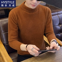 Áo len nửa cổ nam nhung cổ áo cổ áo len cashmere nam phiên bản Hàn Quốc của áo len tự làm áo len caramel áo hoodie nam