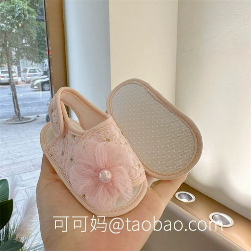 Летняя обувь для девочек для раннего возраста, нескользящие туфли для принцессы, детский шнурок-держатель, сандалии, 0-1 лет, 6-12 мес., мягкая подошва