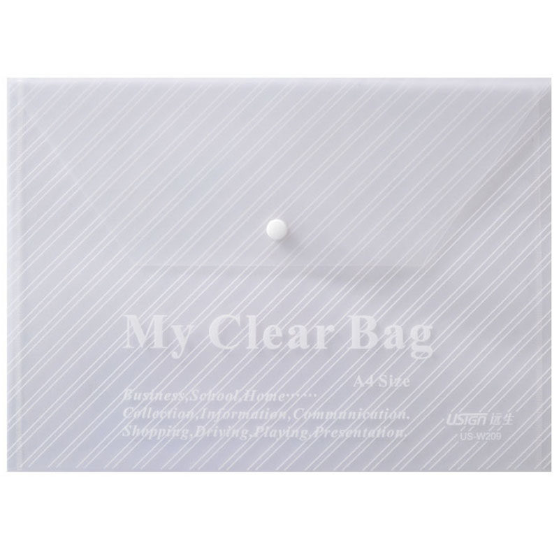 Far-birth US-W209 A4 colour transparent file bag kit button Bag Archive Bag Thickened PP Material