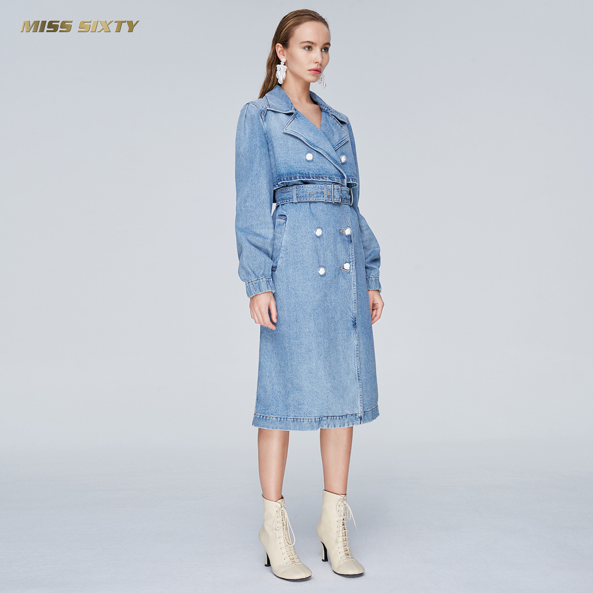 miss sixty belted denim dress