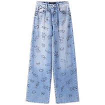 Jiang Alienated the Miss Sixty x Keith Haring Cross-border Cooperation Series 2024 Spring Jeans Pants
