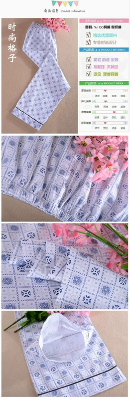 Bông mùa xuân và mùa hè mùa thu của nam giới quần pajama quần nhà quần cotton phần mỏng casual loose kích thước lớn của nam giới quần ngủ quần đùi